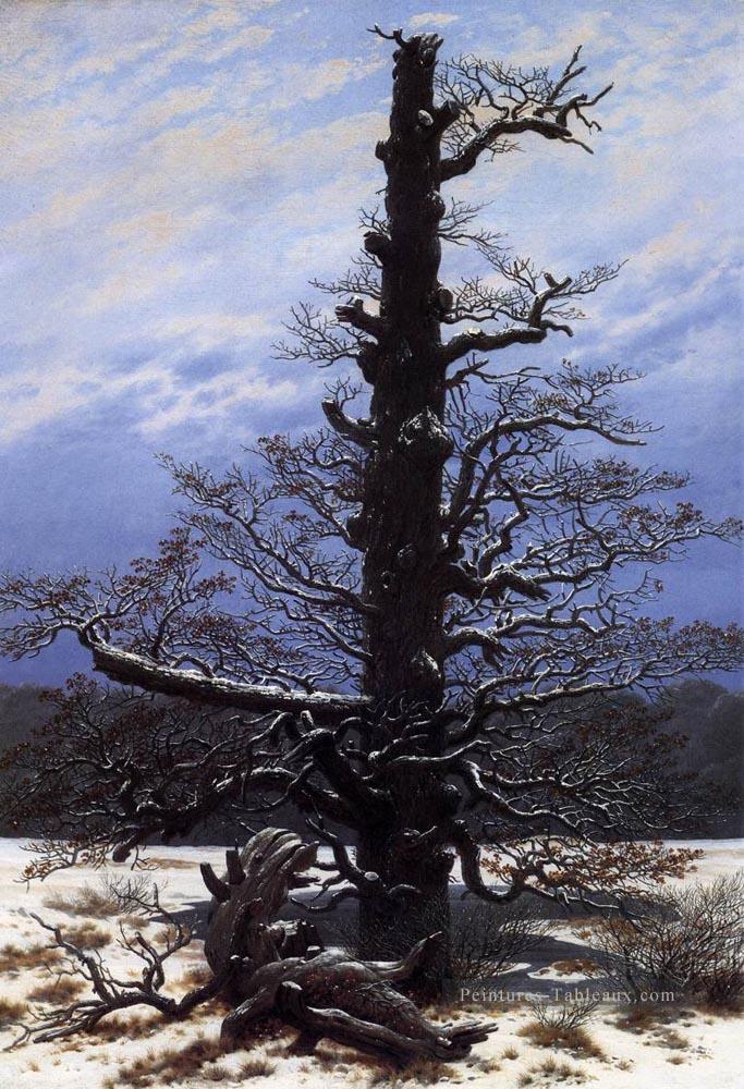 L’Oaktree dans la neige romantique Caspar David Friedrich Peintures à l'huile